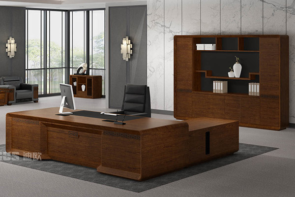 企业单位油漆胡桃木现代简约风格老板大班台-腾爵 企业单位油漆胡桃木现代简约风格老板大班台-腾爵