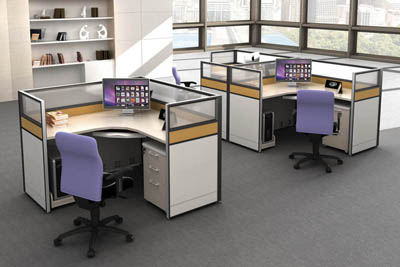 事业单位方形单人四人组合职员办公桌椅V5-0301-14 事业单位方形单人四人组合职员办公桌椅V5-0301-14