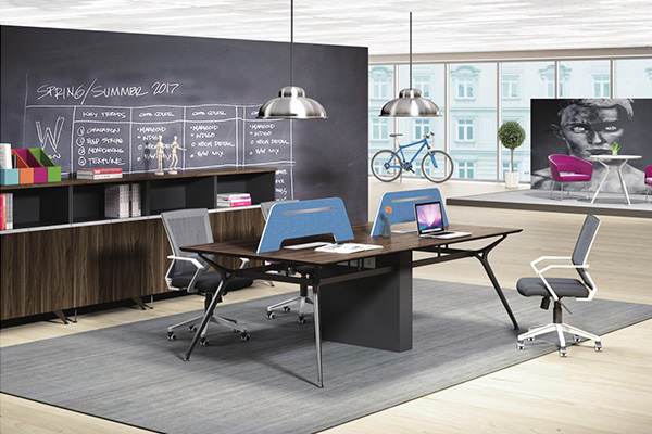 四人原木色简约职员胶版办公桌FL-D1124 H 四人原木色简约职员胶版办公桌FL-D1124 H