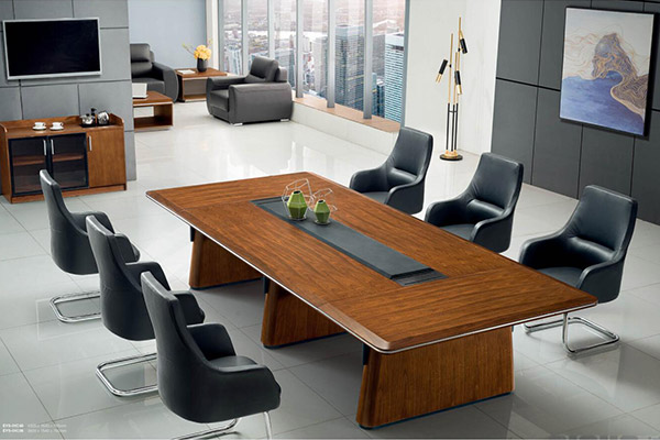 流线型简洁胡桃木2.4米-3.6米大会议台-御泰 流线型简洁胡桃木2.4米-3.6米大会议台-御泰
