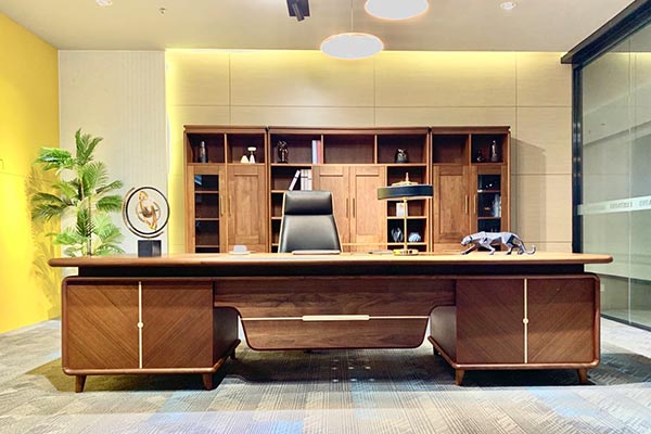 2020新品-豪迈系列-优品胡桃木老板桌-草莓视频污片家具 2020新品-豪迈系列-优品胡桃木老板桌-草莓视频污片家具